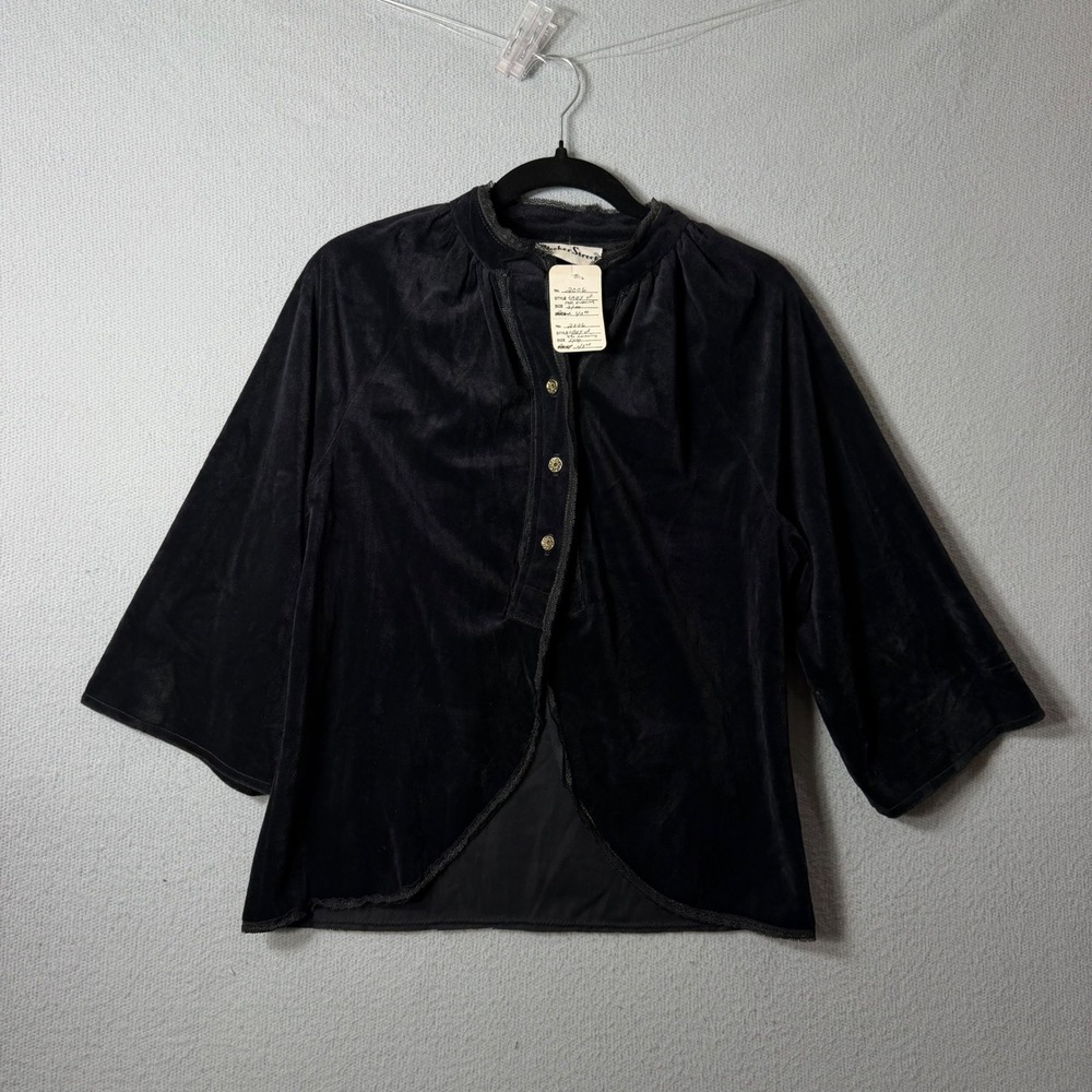 VINTAGE Bleeker Street Black Velvet Evening Jacket S/M Lady of the Evening w/Tag